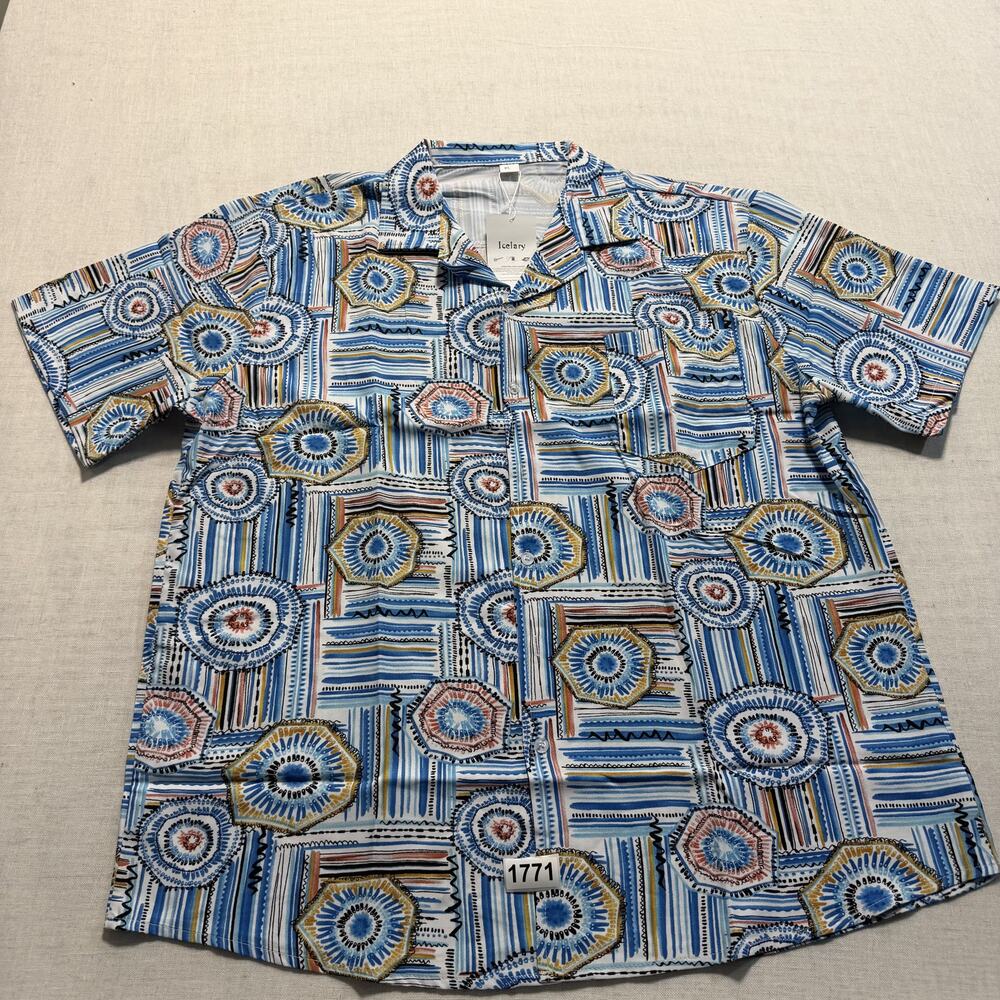 Icelary Vintage Short Sleeve Men Sz XL Multicolor‎ Brand New